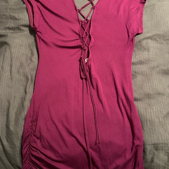 Bebe small short sleeve with lace up back purple - Picture 2 of 4